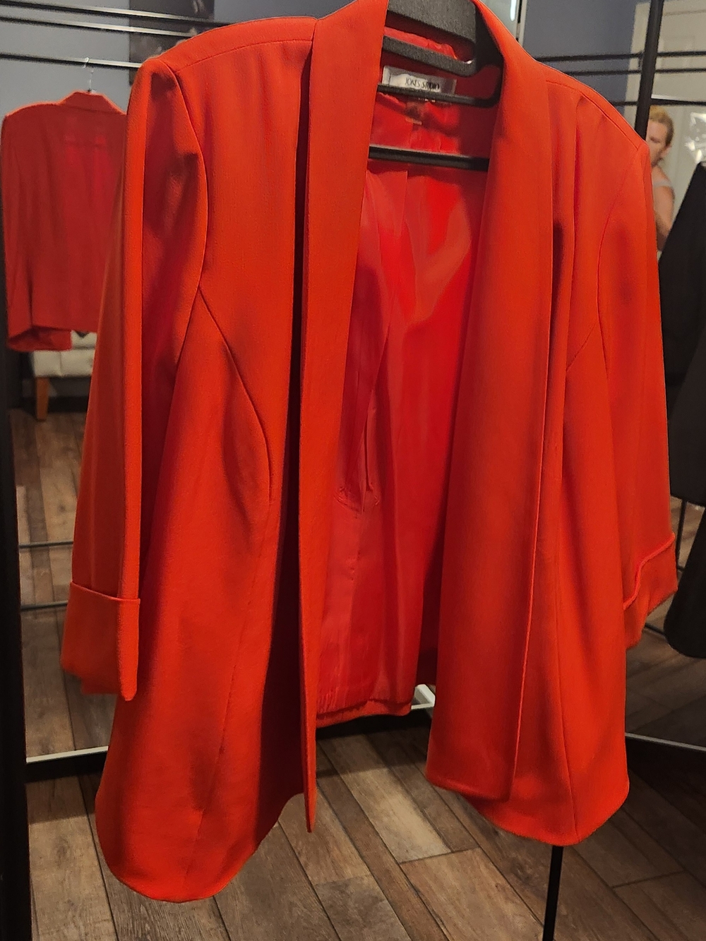 Jones Studio Vibrant Orange Open-Front Blazer